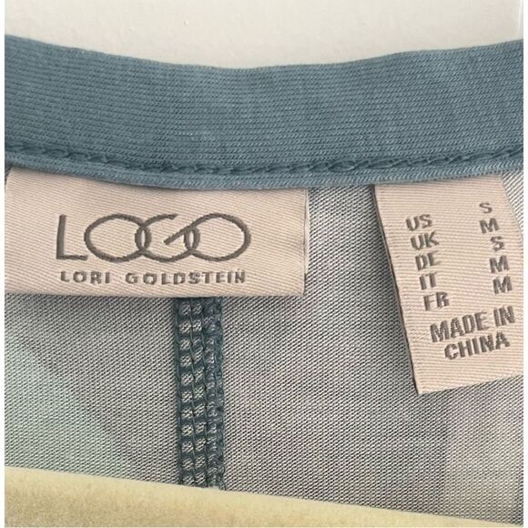 LOGO Lori Goldstein Blue Artsy Soft Tunic Top Blouse Women’s Size Small QVC - Picture 4 of 5